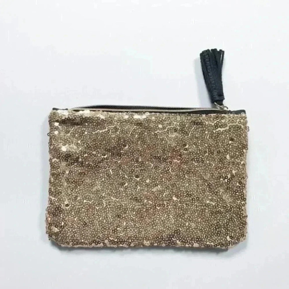 ipsy Handbags - IPSY - December 2018 - Gold Sequin Makeup Bag